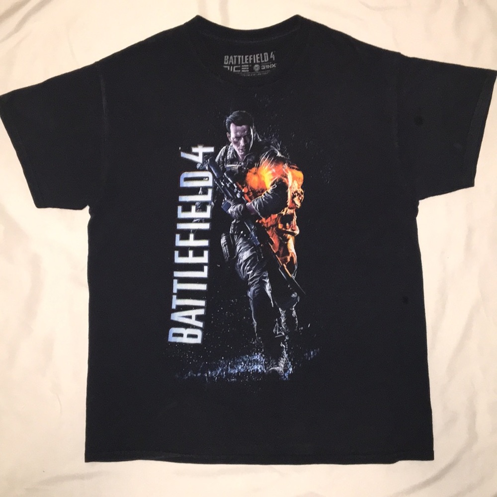 BATTEFIELD 4 100%Cotton black T-shirt M man L Boy